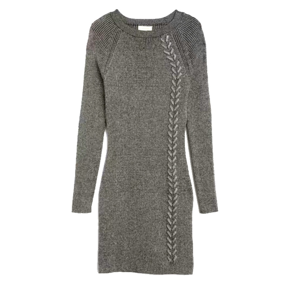 Silver Long Sleeved Sweater Dress